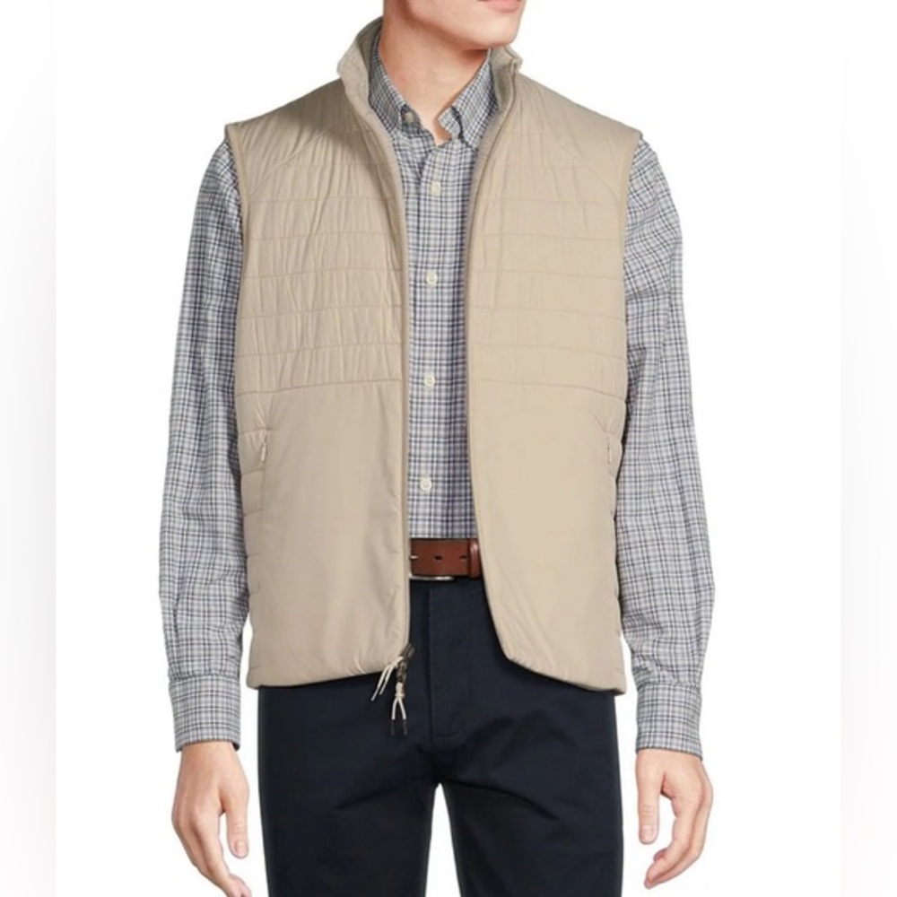 NWOT Cremieux Khaki Hybrid Knit Reversible Full-Zip Vest Size XL